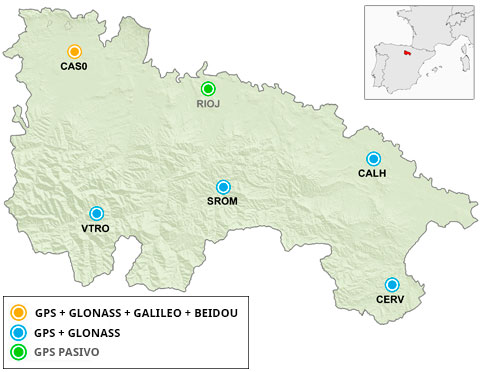 Estaciones GNSS de La Rioja